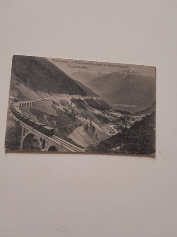 AK Dössenbach- u. Waldmann-Viadukt mit Kreuzeckgruppe Tauernbahn. (1909-10)