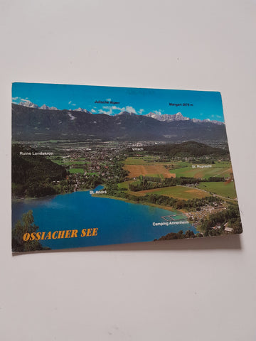 AK Ossiachersee. St. Andrä mit Burgruine Landskron Camping Annenheim. Villach.