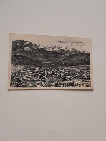 AK Villach mit Mangart. (1922)