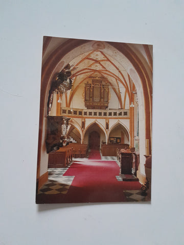 AK Pfarr- und Wallfahrtskirche Zu unserer Lieben Frau an der Gail. Blick auf Empore und Orgel.