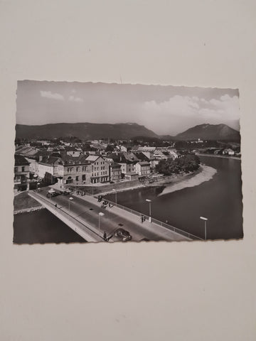 AK Villach. Draupartie mit Dobratsch und Bleiberg.