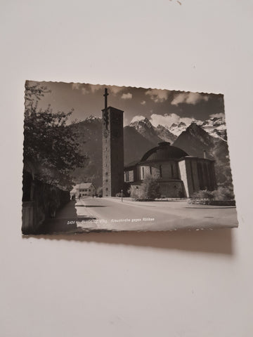 AK Bludenz. Kreuzkirche gegen Rätikon.