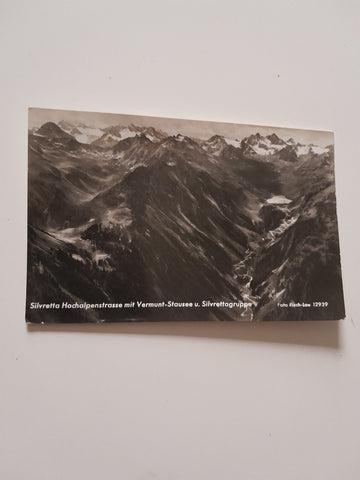 AK Silvretta Hochalpenstrasse mit Vermunt-Stausee u. Silvrettagruppe.