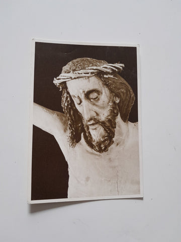 AK Christuskopf vom alten Thalbachkreuz im Dominikannerinnenkloster Thalbach bei Bregenz.