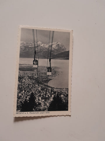AK Bregenz am Bodensee, Pfänderbahn gegen Säntis.