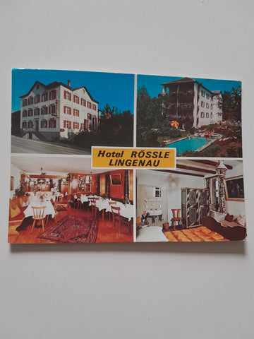 AK Lingenau. Hotel Rössle. Besitzer: Josef Stadler.