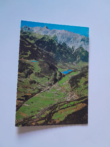 AK Blick vom Kreuzjoch gegen Zimba. Kraftwerk Latschau, Tschagguns, Schruns, Vandans.