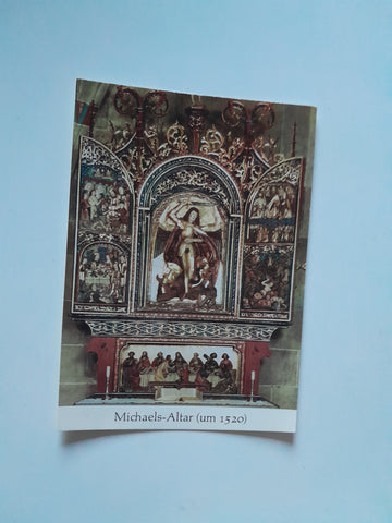 AK Michaels Altar. Schwäbisch Hall. St. Michaselskirche.