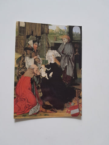 AK Anbetung der Heiligen 3 Könige. Meister der Anbetung mit dem Blindenschild. Österr. Galerie, Wien.