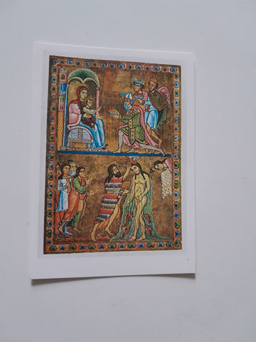 AK Anbetung der Könige und Taufe Christi Antiphonar. von St. Peter, Salzburg.