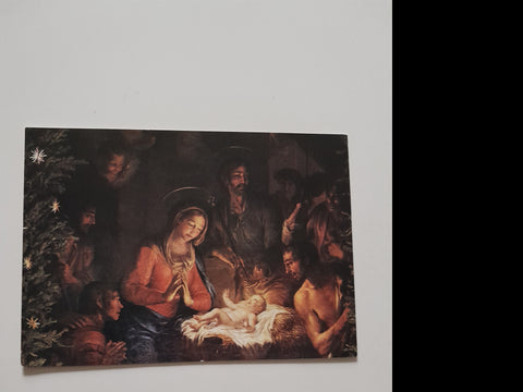 Billett Krippe der Pfarrkirche von Meran. Südtirol. Weihnachtskarte der Caritas Nr. 1.
