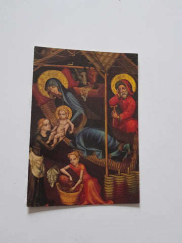 Billett Geburt Christi. Salzburger Meister. Weihnachtskarte der Caritas Nr. 3.