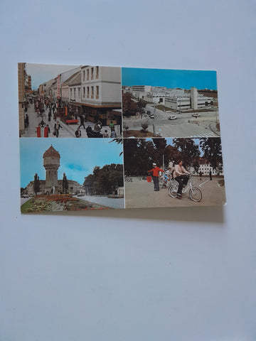 AK Wiener Neustadt. Fußgängerzone Herzog Leopold Straße, Höhere Technische Bundeslehranstalt Wasserturm, Fahrschule der Jugend.