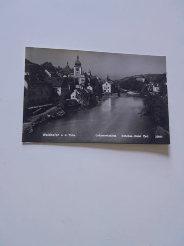 AK Waidhofen an der Ybbs. Lehrwerkstätte Schloss-Hotel Zell.