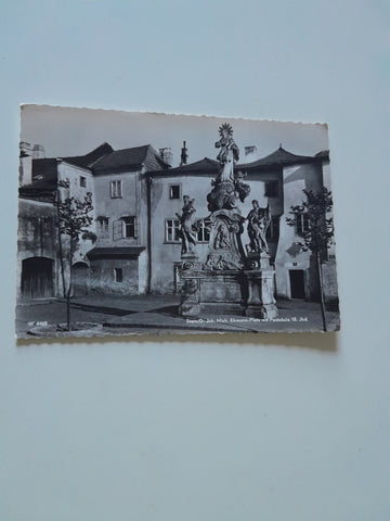 AK Stein an der Donau Joh. Mich. Ehmann Platz mit Pestsäule.