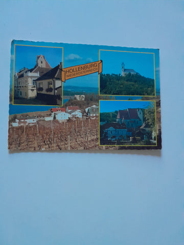 AK Hollenburg an der Donau. Wetterkreuz, Kirche, Ruine.