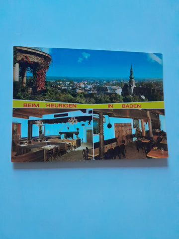 AK Baden bei Wien. Stadtansicht. Streiterhof. Heuriger. Leesdorfer Hauptstraße 64.