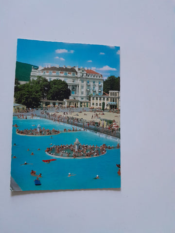 AK Baden bei Wien. Thermal Strandbad und Sanatorium. Esplanade.