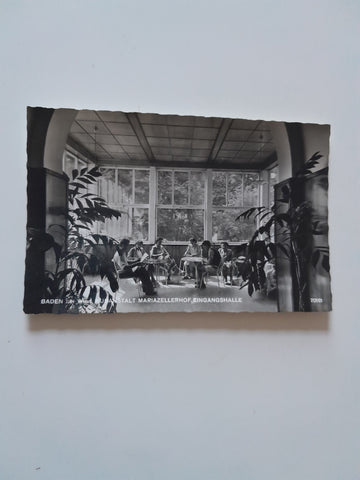 AK Baden bei Wien. Kuranstalt Mariazellerhof, Eingangshalle.