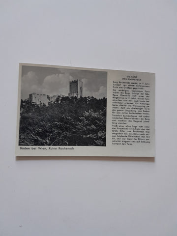 AK Baden bei Wien. Ruine Rauheneck. (1941)