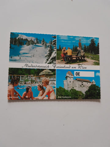 AK Niederösterreich - Ferienland um Wien. Bad Vöslau. Hochkar, Raxplateau, Burg Liechtenstein.