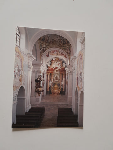 AK Klein Mariazell. Blick von der Orgelempore zum Gnadenaltar.