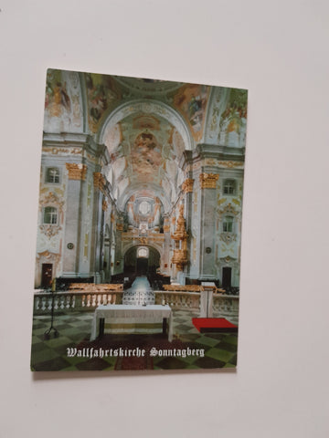 AK Wallfahrtskirche Sonntagberg. Ansicht des Kirchenschiffes mit Kanzel und Orgel.