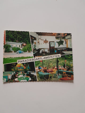 AK Amstetten. Cafe Restaurant Paradiesgartl. Heribert Schlemmer.