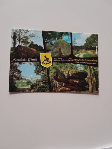 AK Herzliche Grüße aus dem Naturschutzpark Blockheide Eibenstein. Gmünd.