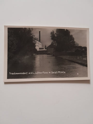AK Trautmannsdorf an der Leitha. Fluss m. Seidl Mühle.