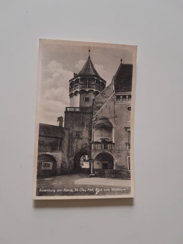 AK Rosenburg am Kamp. Hof, Blick zum Warthturm.