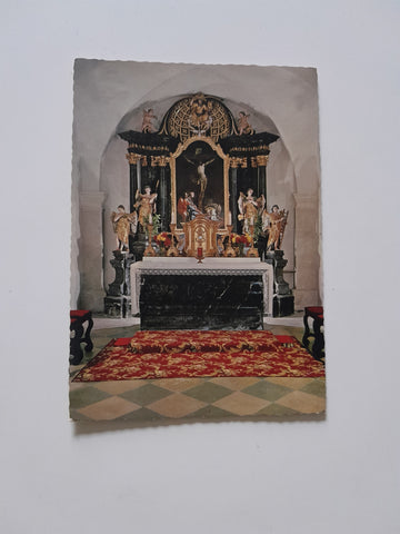 AK Stiftsbasilika Geras. Rechtes Seitenschiff Kreuzaltar.