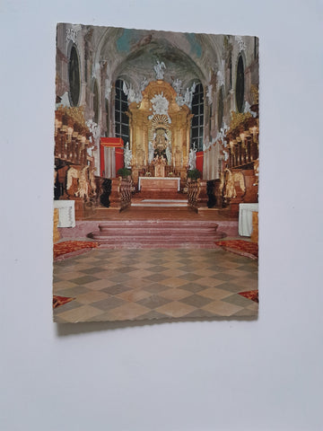 AK Stiftsbasilika Geras. Hochchor mit Hauptaltar.
