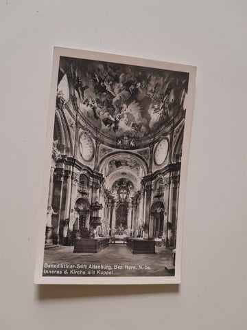AK Benediktinerstift Altenburg. Inneres d. Kirche mit Kuppel. (1957)