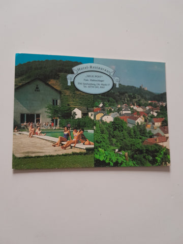 AK Senftenberg. Hotel Restaurant Neue Post Fam. Halmschlager. Ob. Markt 17.