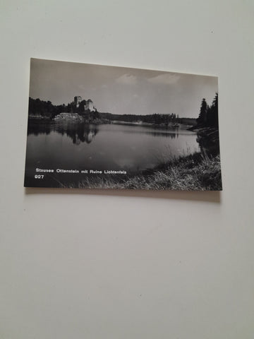 AK Stausee Ottenstein mit Ruine Lichtenfels.