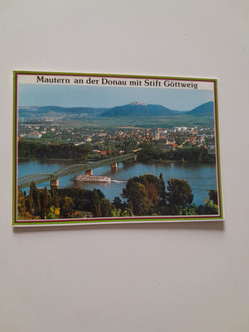 AK Mautern an der Donau mit Stift Göttweig.