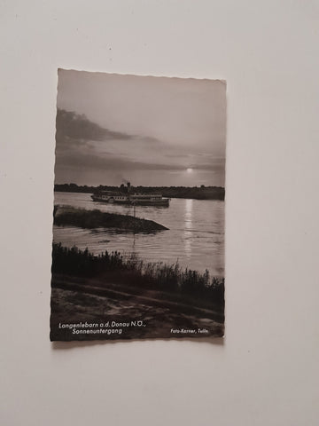 AK Langenlebarn an der Donau. Sonnenuntergang.