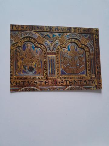 AK Stift Klosterneuburg. Email-Altar des Nikolaus von Verdun. Tafel 1/16 von der zweiten Ankunft, Tafel 1/17 das himmlische Jerusalem.