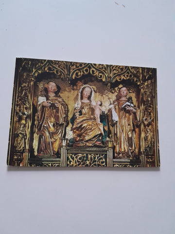 AK Stift Zwettl. Thronende Muttergottes mit dem hl. Bernhard und hl. Benedikt.