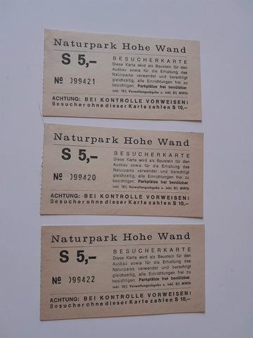 3 Besucherkarten Naturpark Hohe Wand.