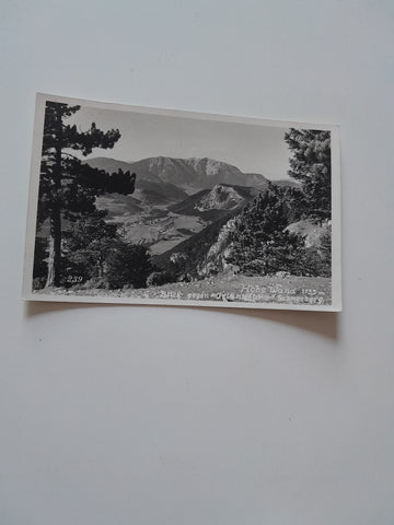 AK Hohe Wand. Blick gegen Geländ und Schneeberg.
