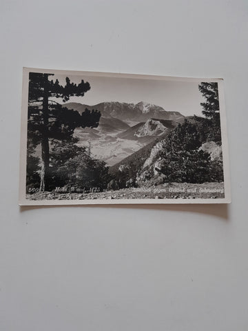 AK Hohe Wand. Blick gegen Geländ und Schneeberg.