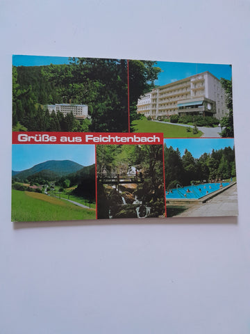 AK Grüße aus Feichtenbach. Karl Maisel Urlaubsheim der Gewerkschaft der Metall- und Bergarbeiter.