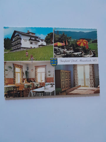 AK Miesenbach - Frohnberg. Berghotel Postl. Besitzer: Karl und Christine Postl.