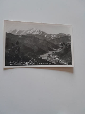 AK Blick vom Mariahilfberg bei Gutenstein ins Klostertal. gegen Schneeberg.