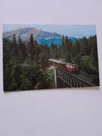 AK Mariazellerbahn. Kuhgrabenbrücke bei Erlaufklause mit Ötscher.