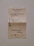 Rechnung Hans Grubmayr. Gasthof in Lunz. (1912)