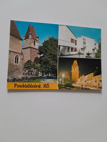 AK Perchtoldsdorf. Türkenturm. Pensionistenheim Beatrixheim. Hauptplatz.