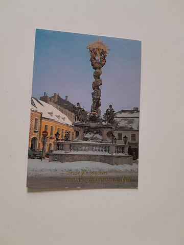 AK Mödling. Barocke Dreifaltigkeitssäule.